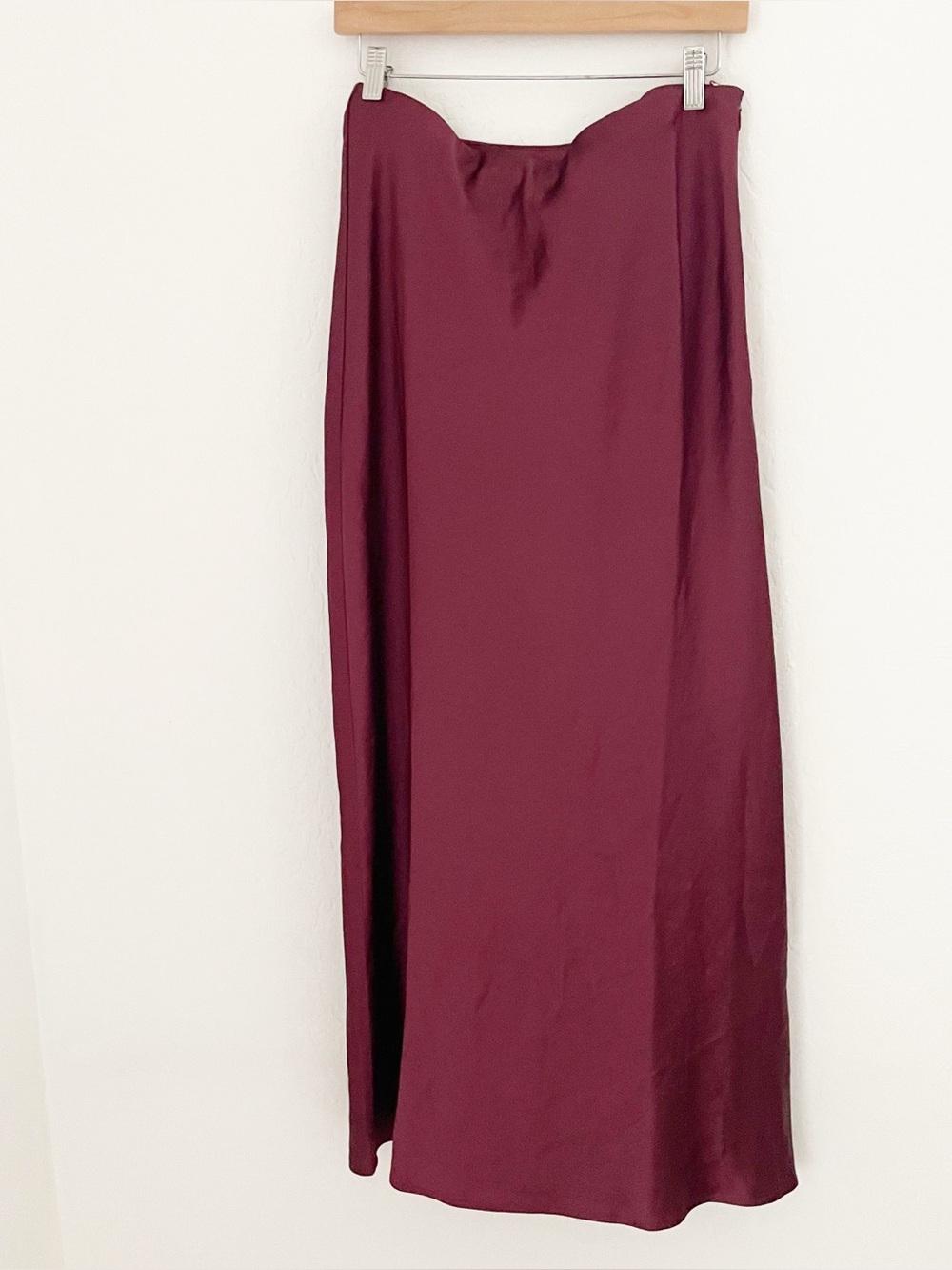 Open edit deep burgundy satin maxi skirt size medium